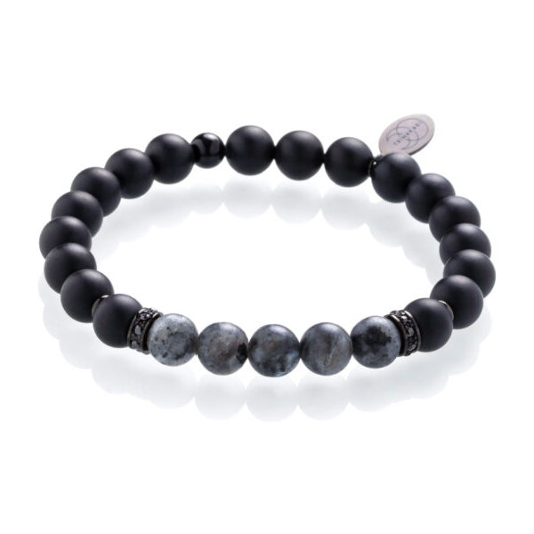 Čierny, matný náramok z kameňov pre mužov Preacher Trimakasi 21937703