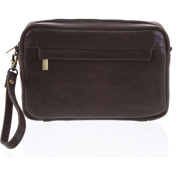 Pánske kožené etue na doklady tmavohnedé - SendiDesign Igor hnedá 57819942