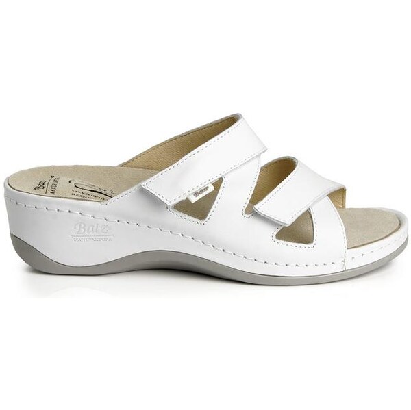 BATZ Dámske kožené biele šľapky EVELIN 57877434