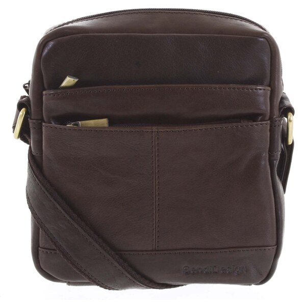 Pánska kožená taška tmavohnedá - SendiDesign Shaper hnedá 56864116