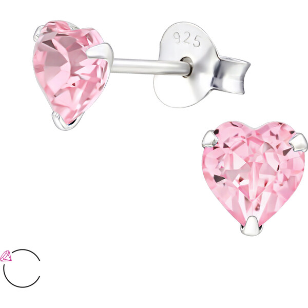 Olivie Strieborné náušnice SRDCE ROSE light 3204 35296261