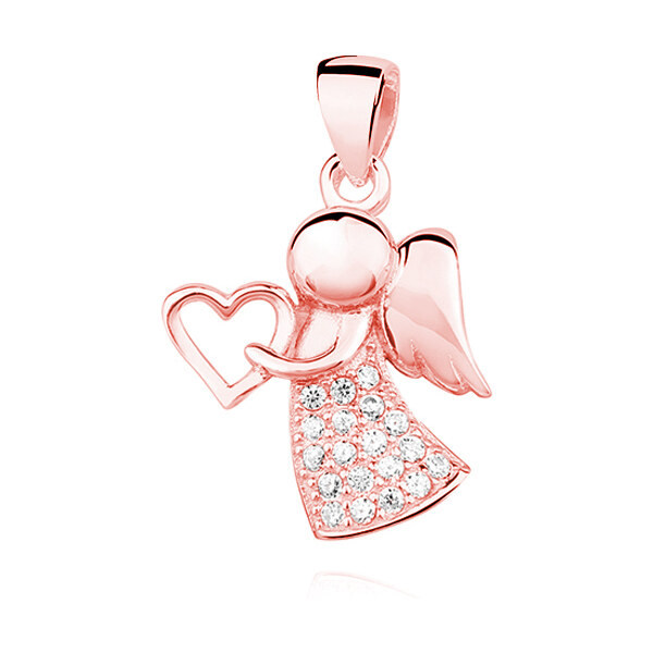 Olivie Strieborný prívesok ROSE ANJEL so srdiečkom 4502 20803349
