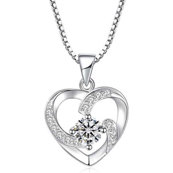 Olivie Strieborný náhrdelník SRDIEČKO 3249 11165332