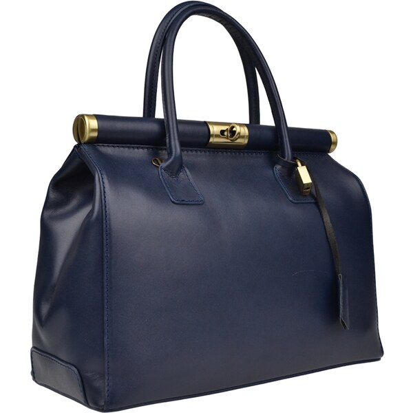 Modrá kožená talianska kabelka Laureta Blu Lisciare NovaKabelka.sk 64334412