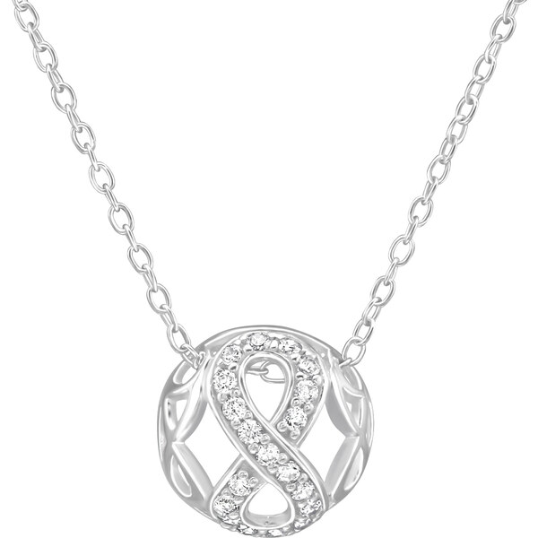 Glory strieborný náhrdelník Kruh nekonečno S1060 14758773