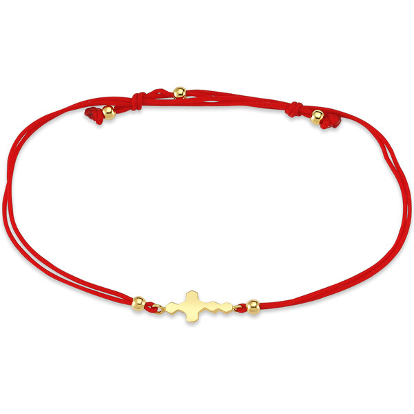 Lillian Vassago Náramok so zlatým krížikom na textilnej šnúrke LLV68 20839967