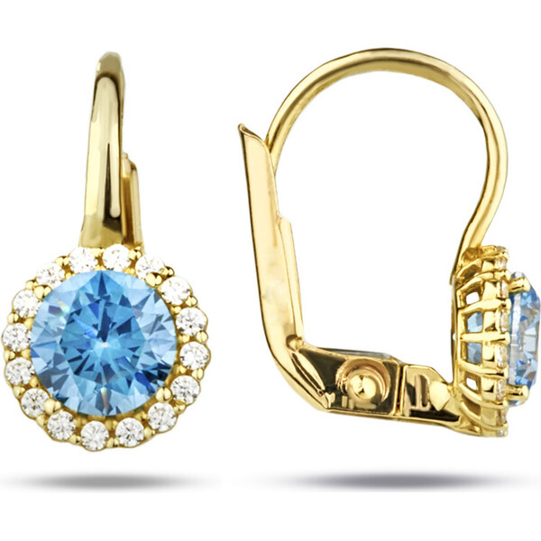 Lillian Vassago Zlaté patentové náušnice s farebnými a čírymi zirkónmi 60565048