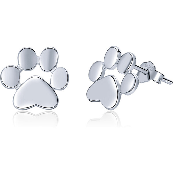 Olivie Strieborné náušnice SRDIEČKOVÉ LABKY 3377 14842402