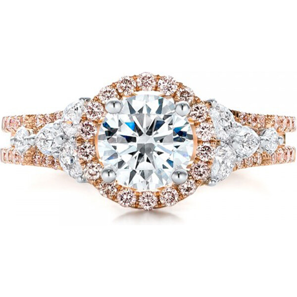 Olivie Ružovo pozlátený strieborný prsteň 3365 14824399