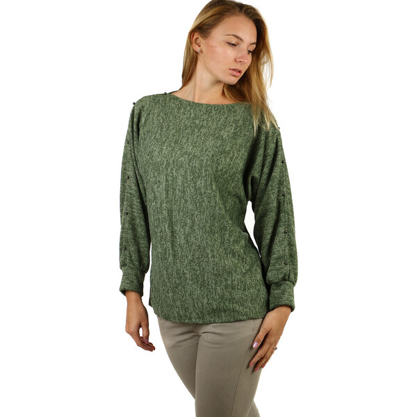 Glara Dámske mikinové tričko melírované 36988216