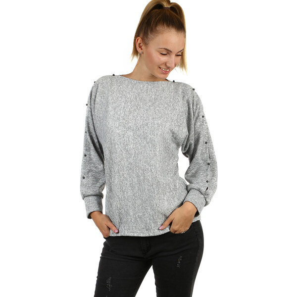 Glara Dámske mikinové tričko melírované 14827494