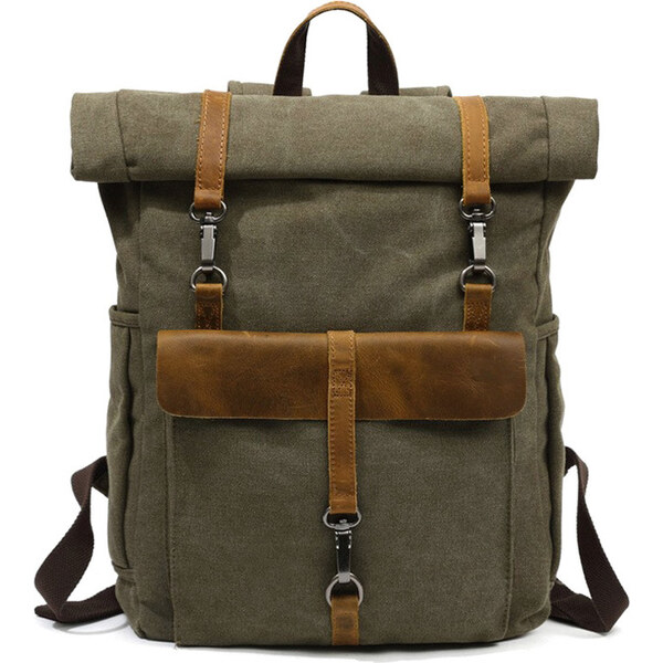 Glara Retro rolovací plátený batoh 33521615