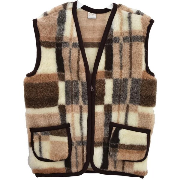 Kockovaná vesta z ovčieho rúna 2 ELU 14858167