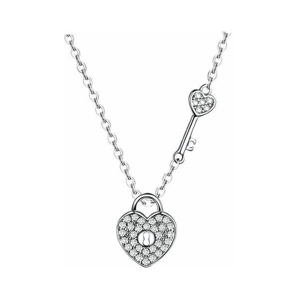 Glory strieborný náhrdelník Lock S1069 14884083