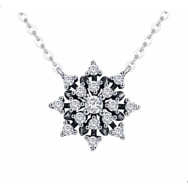 Glory strieborný náhrdelník Snowflake S1068 14884082
