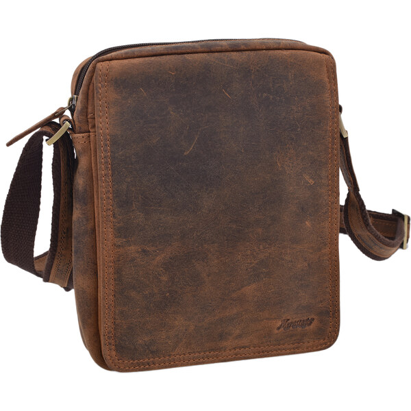 Mercucio Pánske kožené crossbody tmavohnedý hunter 250589 64524502