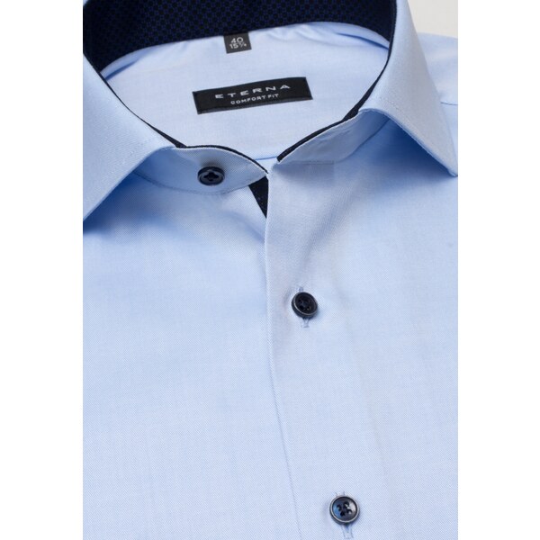 ETERNA Comfort Fit pánska košeľa modrá nie priesvitná s tmavo modrým 15347775
