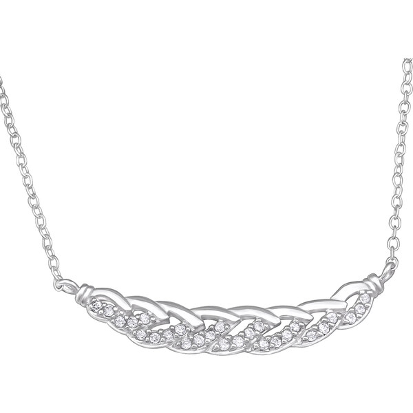 Glory strieborný náhrdelník Zapletané zirkóny S1075 14841700