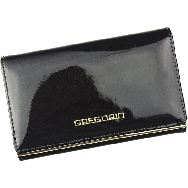 Gregorio tmavo hnedá lakovaná dámska kožená peňaženka v darčekovej 15134903