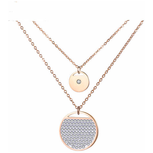 Glory vrstvený náhrdelník dva Kruhy ružovozlatý 372 30426168