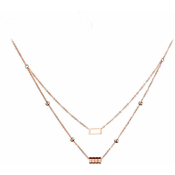 Glory vrstvený náhrdelník Valček ružovozlatý 371 15145072