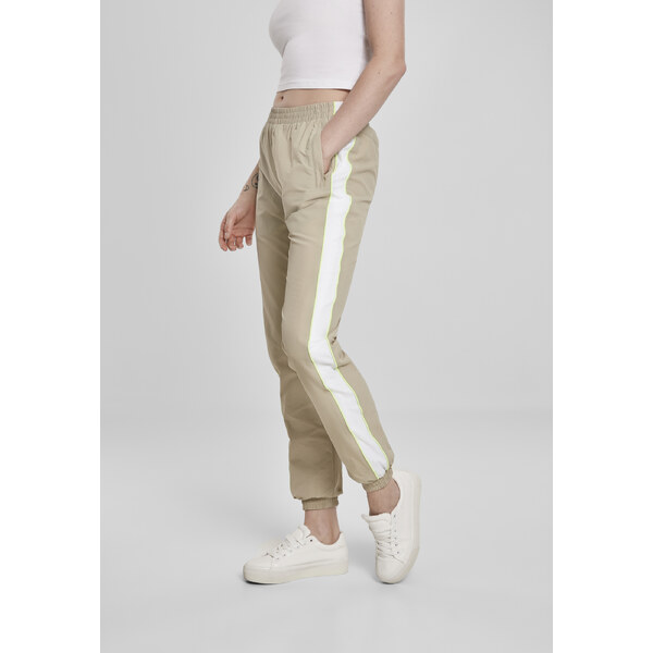 Urban Classics Womens Piped Track Trousers Concrete/Electric Lime 50649287