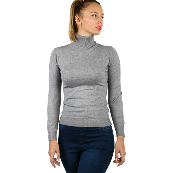 Glara Jednofarebný dámsky jemný rolák 36781568