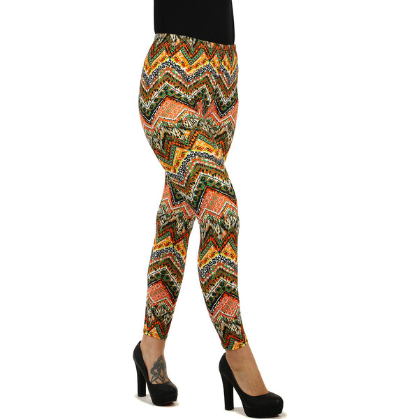 Glara Výrazné dámske legíny s geometrickým vzorom 15499735