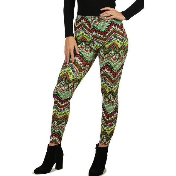 Glara Výrazné dámske legíny s geometrickým vzorom 15499737