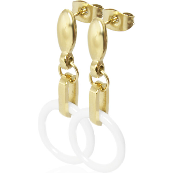 BM Jewellery Náušnice visiace keramické 1,4 ⌀ RING gold S987050 20962849