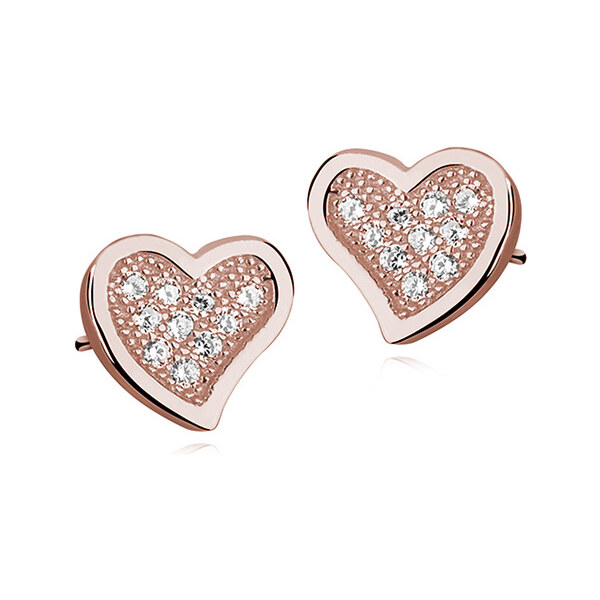 Olivie Strieborné náušnice SRDCE ROSE 3581 16605055