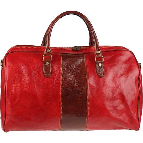 Kožená cestovná taška Galba Rossa Marrone červená NovaKabelka.sk 15630193