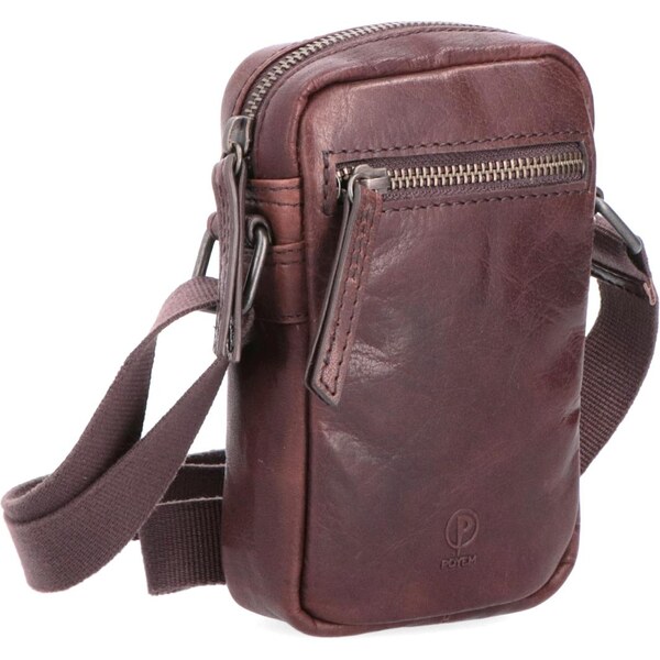 Kožená taška crossbody Poyem hnedá 2220 Poyem H 64020112