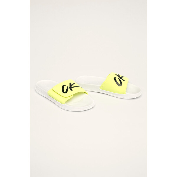 Šľapky KM0KM00499-YCD bieložltá - Calvin Klein 17087616