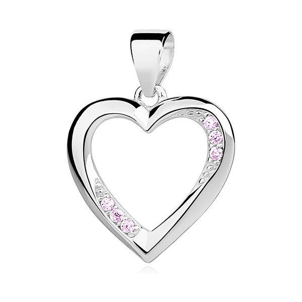 Olivie Strieborný prívesok RUŽOVÉ SRDCE 3932 17146405