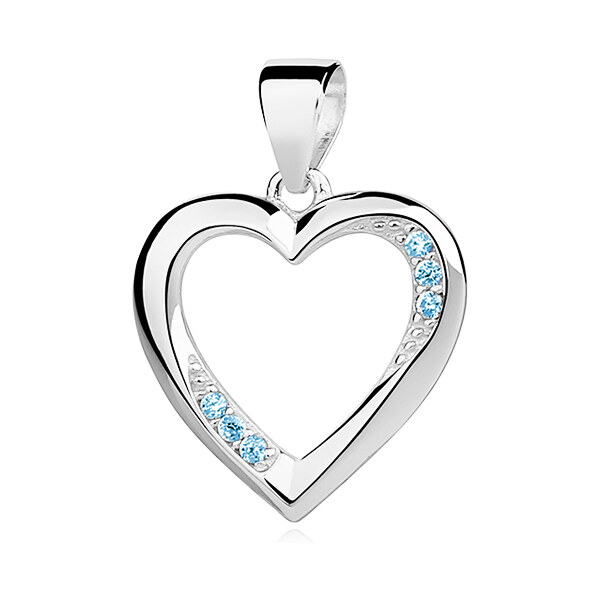 Olivie Strieborný prívesok AKVAMARÍNOVÉ SRDCE 3934 17146407