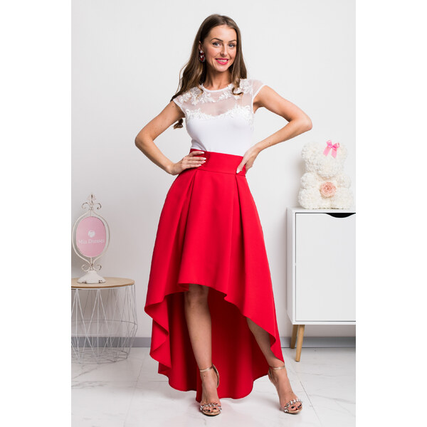 miadresses.sk Červená asymetrická sukňa 15778055