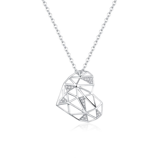 Emporial Royal Fashion náhrdelník Trblietavé geometrické srdce 45122465