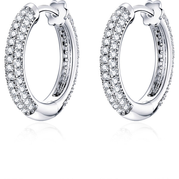 Emporial strieborné náušnice Trblietavé krúžky BSE300 27937056