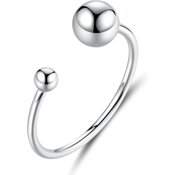 Emporial striebornýnastaviteľný prsteň Jednoduchosť 28777479