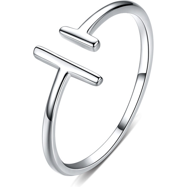 Emporial strieborný nastaviteľný prsteň Jednoduchosť 28959615