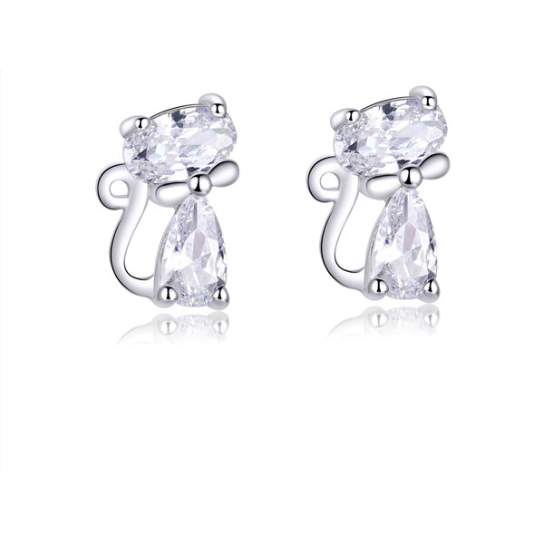 Emporial strieborné náušnice Krištáľové mačičky BSE206 28294603