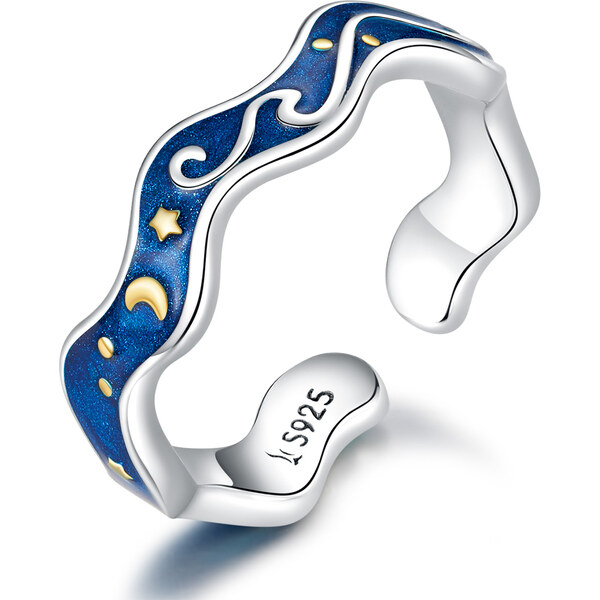Emporial strieborný nastaviteľný prsteň Krásny vesmír 31337428