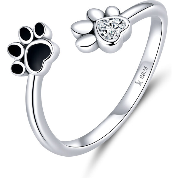 Emporial strieborný nastaviteľný prsteň Milovaná packa labka 32206972