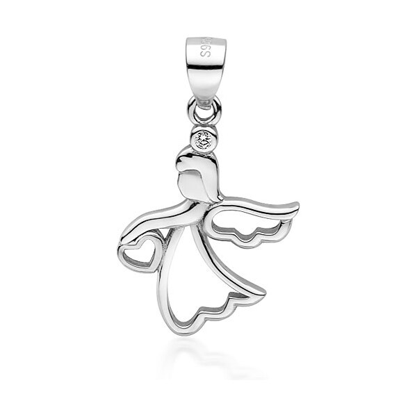 Olivie Strieborný prívesok ANJEL so srdiečkom 3660 16605128