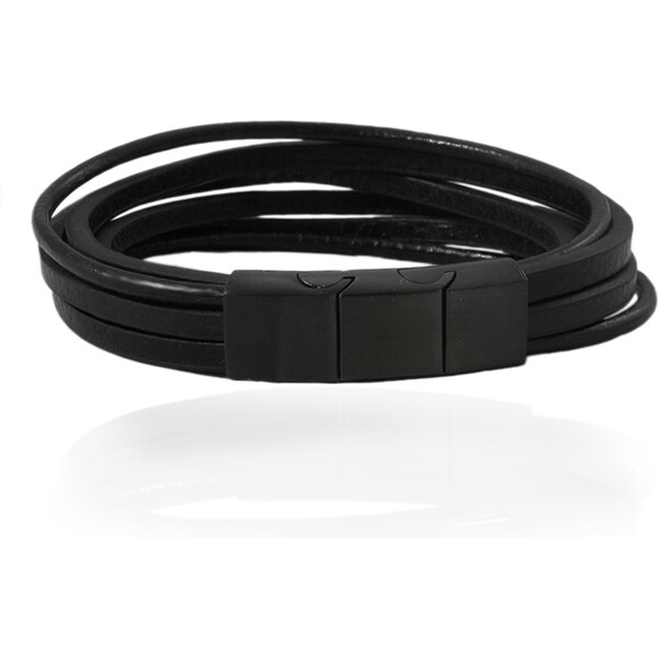 BM Jewellery Pánsky kožený náramok čierny S996160 17559157