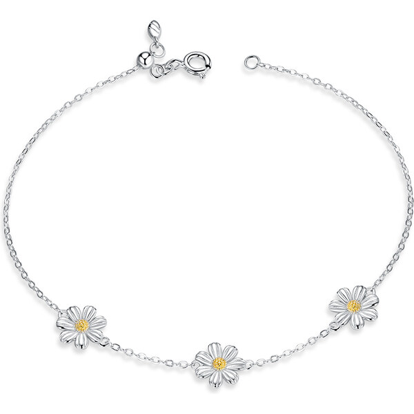 Emporial strieborný nastaviteľný náramok Svietivé sedmokrásky SCB165 24620274