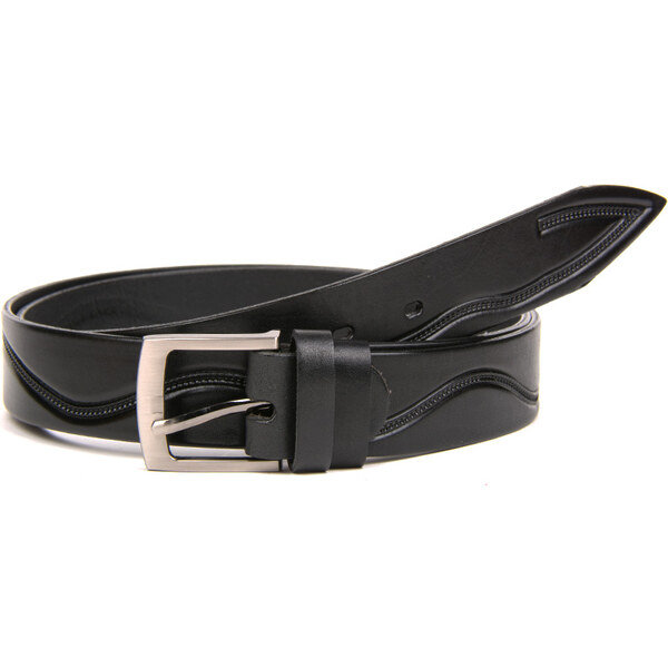 Čierny kožený opasok do obleku. 43477075