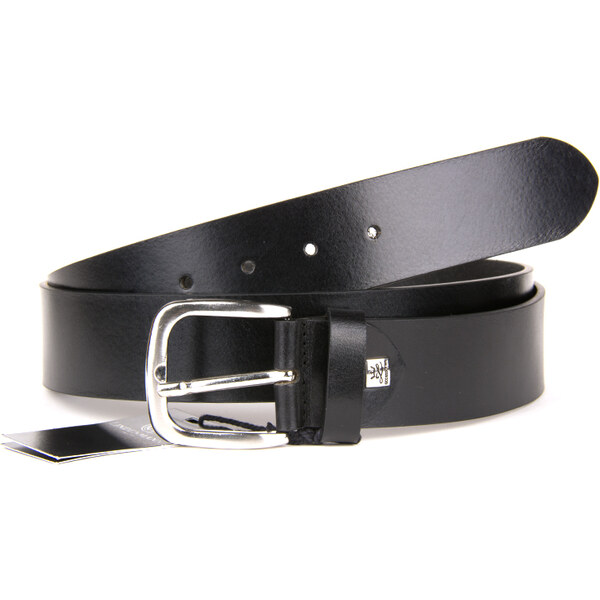 Čierny kožený opasok Lindenmann 37228111