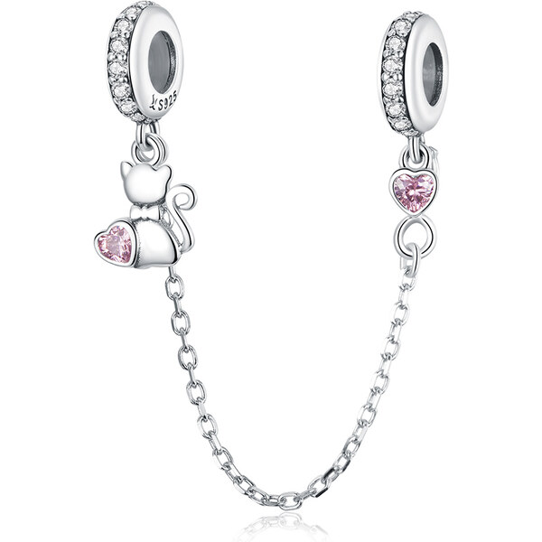 Emporial strieborný prívesok Bezpečnostná retiazka Milovaná mačka 24464397